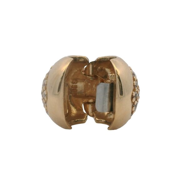 Retired Pandora 14kt Yellow Gold and CZ Cubic Zirconia Pave Heart Clip Charm - Picture 4 of 5